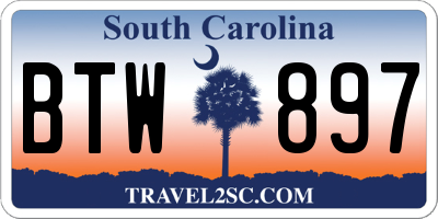 SC license plate BTW897