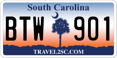 SC license plate BTW901