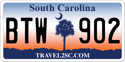 SC license plate BTW902