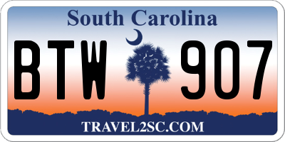 SC license plate BTW907