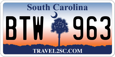 SC license plate BTW963
