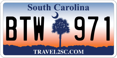 SC license plate BTW971