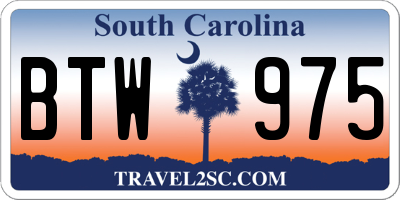SC license plate BTW975