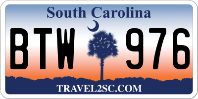 SC license plate BTW976