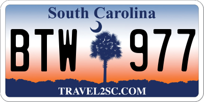 SC license plate BTW977