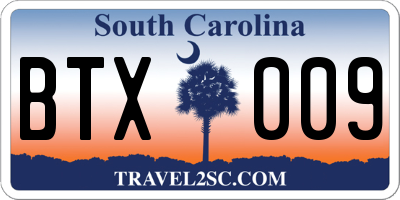 SC license plate BTX009