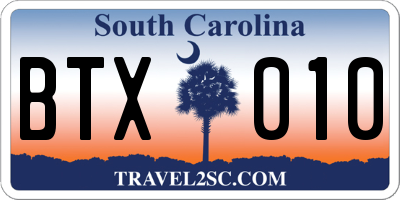 SC license plate BTX010