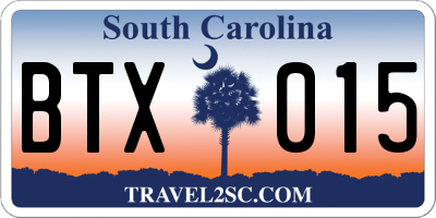 SC license plate BTX015