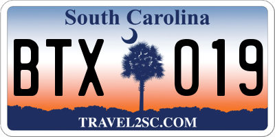 SC license plate BTX019