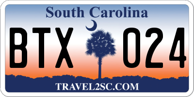 SC license plate BTX024