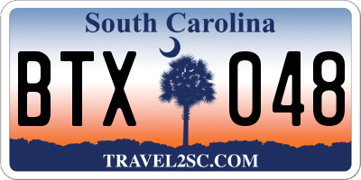 SC license plate BTX048