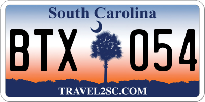 SC license plate BTX054