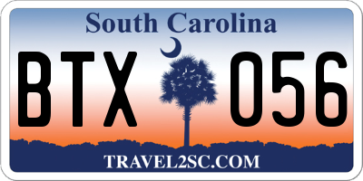 SC license plate BTX056