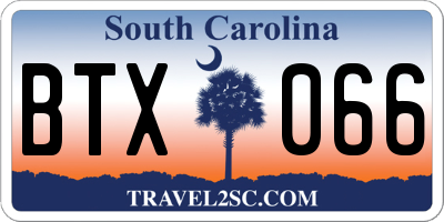 SC license plate BTX066