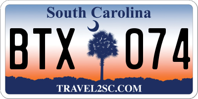 SC license plate BTX074