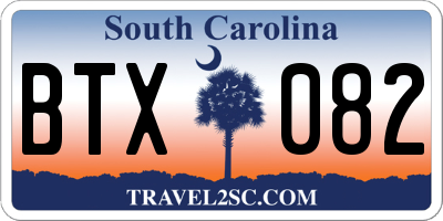 SC license plate BTX082