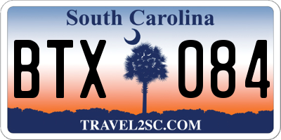 SC license plate BTX084