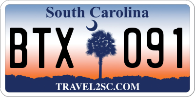 SC license plate BTX091