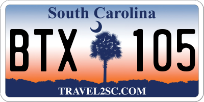 SC license plate BTX105