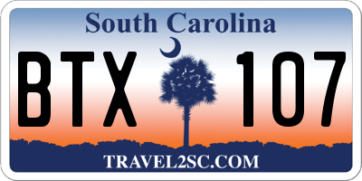 SC license plate BTX107