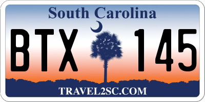 SC license plate BTX145