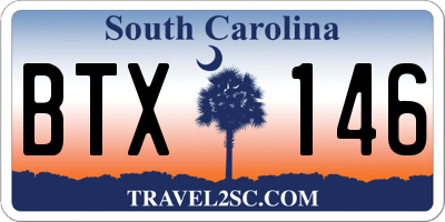 SC license plate BTX146