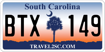 SC license plate BTX149