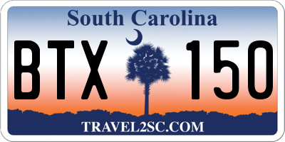 SC license plate BTX150