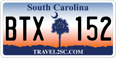 SC license plate BTX152