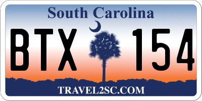 SC license plate BTX154