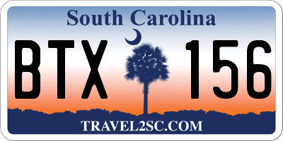 SC license plate BTX156