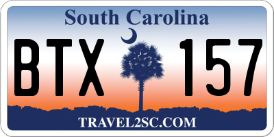 SC license plate BTX157