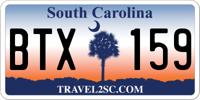 SC license plate BTX159