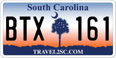SC license plate BTX161