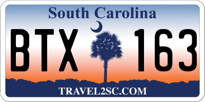 SC license plate BTX163