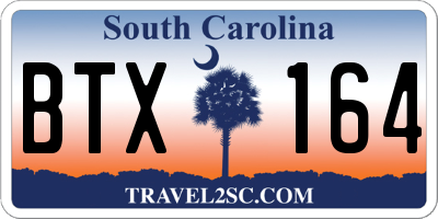 SC license plate BTX164