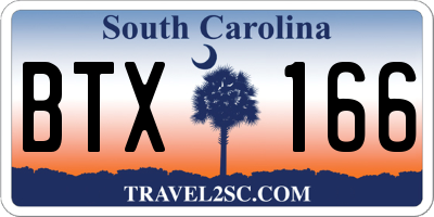 SC license plate BTX166