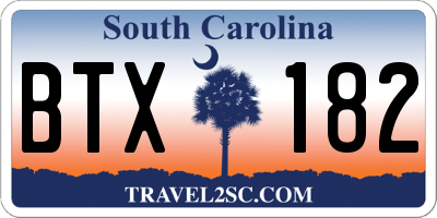 SC license plate BTX182