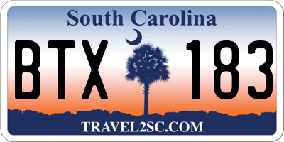SC license plate BTX183