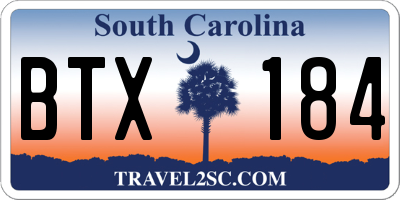SC license plate BTX184
