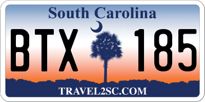SC license plate BTX185