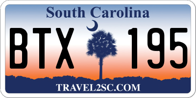 SC license plate BTX195