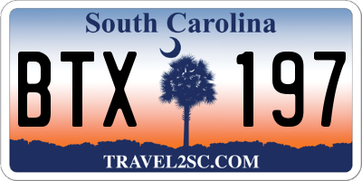 SC license plate BTX197
