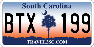 SC license plate BTX199