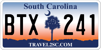 SC license plate BTX241