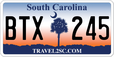 SC license plate BTX245