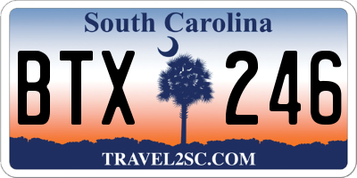 SC license plate BTX246