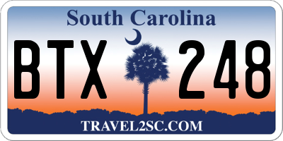 SC license plate BTX248