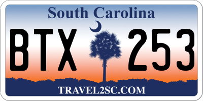 SC license plate BTX253