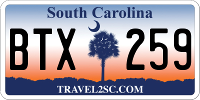SC license plate BTX259